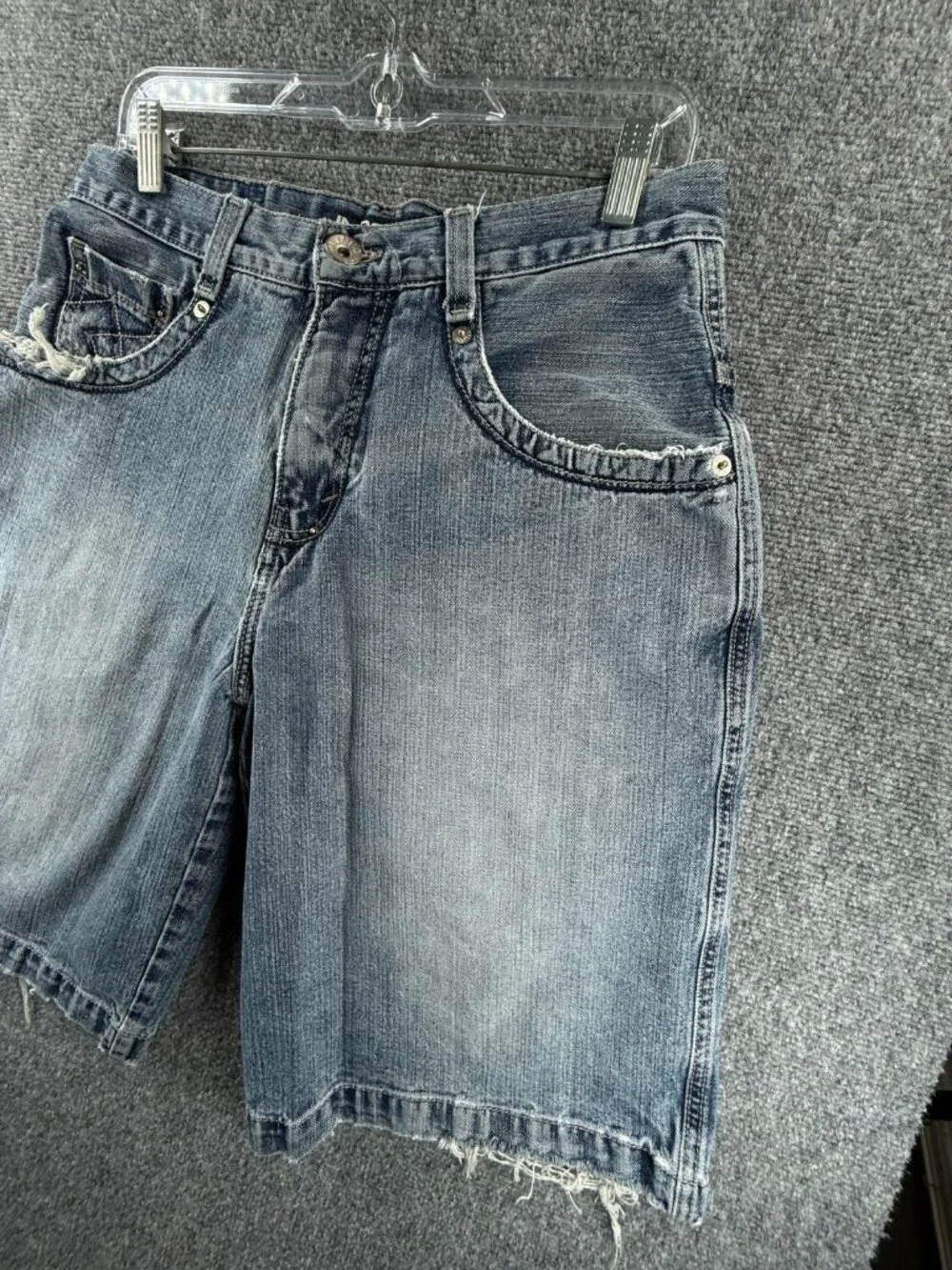 JNCO Carson Jeans Shorts Denim Jorts Blue Zip Fly 31 Men Urban Y2K ACTL 30X12